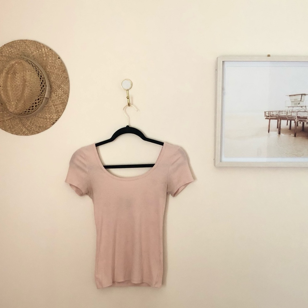 F21 Baby Pink Scoop Neck Top